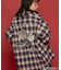 【SEQUENZ（シークエンズ）】PB BUNNY PATCHES OMBRE L/S SHIRT / プレイボーイ 長袖シャツ ビックシルエット チェック