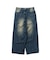 【SEQUENZ（シークエンズ）】sqnz washed curve denim pants / カーブデニム ワイドパンツ ヴィンテージライク オーバーダイ