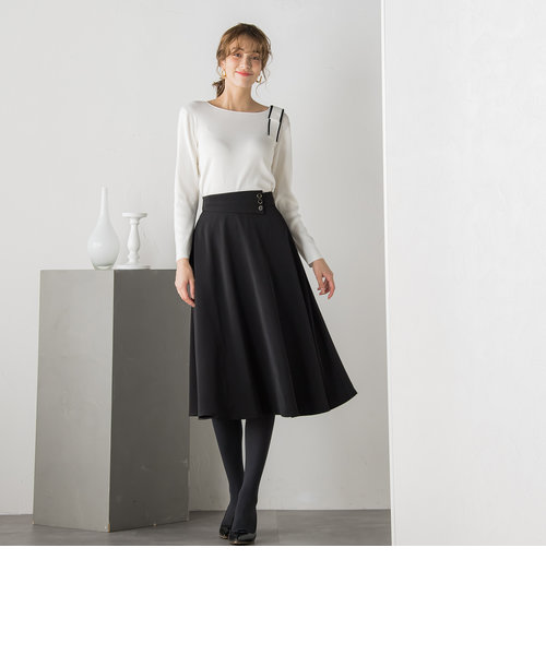 ウエストベルトフレアスカート ≪手洗い可能≫