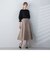 【S/M/L展開】 美シルエットロングフレアスカート ≪洗濯機で洗える≫