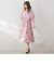 ROSEプリント7分袖ブラウス ≪洗濯機で洗える / セットアップ対応≫