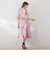 ROSEプリント7分袖ブラウス ≪洗濯機で洗える / セットアップ対応≫