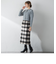起毛シャギーチェックロングタイトスカート