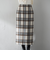 起毛シャギーチェックロングタイトスカート
