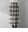起毛シャギーチェックロングタイトスカート