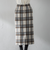起毛シャギーチェックロングタイトスカート