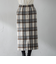 起毛シャギーチェックロングタイトスカート