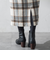 起毛シャギーチェックロングタイトスカート
