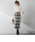 起毛シャギーチェックロングタイトスカート