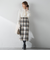 起毛シャギーチェックロングタイトスカート