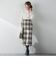起毛シャギーチェックロングタイトスカート
