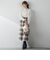 起毛シャギーチェックロングタイトスカート