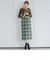 起毛シャギーチェックロングタイトスカート