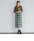 起毛シャギーチェックロングタイトスカート