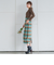 起毛シャギーチェックロングタイトスカート