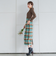 起毛シャギーチェックロングタイトスカート