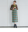 起毛シャギーチェックロングタイトスカート