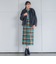 起毛シャギーチェックロングタイトスカート