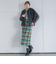 起毛シャギーチェックロングタイトスカート