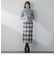 起毛シャギーチェックロングタイトスカート