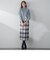 起毛シャギーチェックロングタイトスカート