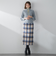 起毛シャギーチェックロングタイトスカート