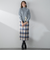 起毛シャギーチェックロングタイトスカート