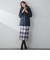 起毛シャギーチェックロングタイトスカート