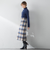 起毛シャギーチェックロングタイトスカート
