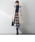 起毛シャギーチェックロングタイトスカート