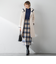 起毛シャギーチェックロングタイトスカート
