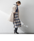 起毛シャギーチェックロングタイトスカート