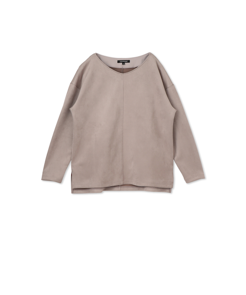 WEB限定】スエードVネックストレッチカットソー≪セットアップ対応