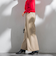 ベルト付きワイドシルエットパンツ≪洗濯機で洗える≫