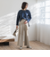 ベルト付きワイドシルエットパンツ≪洗濯機で洗える≫