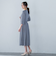 5分袖フィット＆フレアーワンピース≪洗濯機で洗える≫