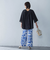 麻調ボイルプリントパンツ≪洗濯機で洗える≫