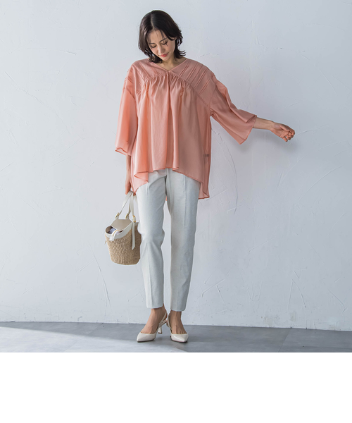 ピンタックレースチュニックブラウス≪手洗い可能≫｜ロートレアモンの