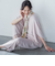 【WEB限定】サテンフィールドレープブラウス≪セットアップ対応/洗濯機で洗える≫