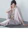 【WEB限定】サテンフィールドレープブラウス≪セットアップ対応/洗濯機で洗える≫