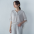 【WEB限定】サテンフィールキーネックブラウス≪セットアップ対応/洗濯機で洗える≫