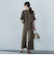 【WEB限定】サテンフィールキーネックブラウス≪セットアップ対応/洗濯機で洗える≫