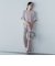【WEB限定】サテンフィールキーネックブラウス≪セットアップ対応/洗濯機で洗える≫