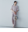 【WEB限定】サテンフィールキーネックブラウス≪セットアップ対応/洗濯機で洗える≫