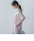 【WEB限定】サテンフィールキーネックブラウス≪セットアップ対応/洗濯機で洗える≫