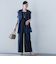 【WEB限定】フィルムストライプイージーパンツ ≪手洗い可能≫