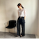 【WEB限定】ラメストライプ袖タックブラウス ≪手洗い可能≫