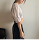 【WEB限定】ラメストライプ袖タックブラウス ≪手洗い可能≫