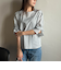【WEB限定】ラメストライプ袖タックブラウス ≪手洗い可能≫