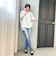 【WEB限定】ワンダーウェーブクロスシャツブラウス ≪手洗い可能≫
